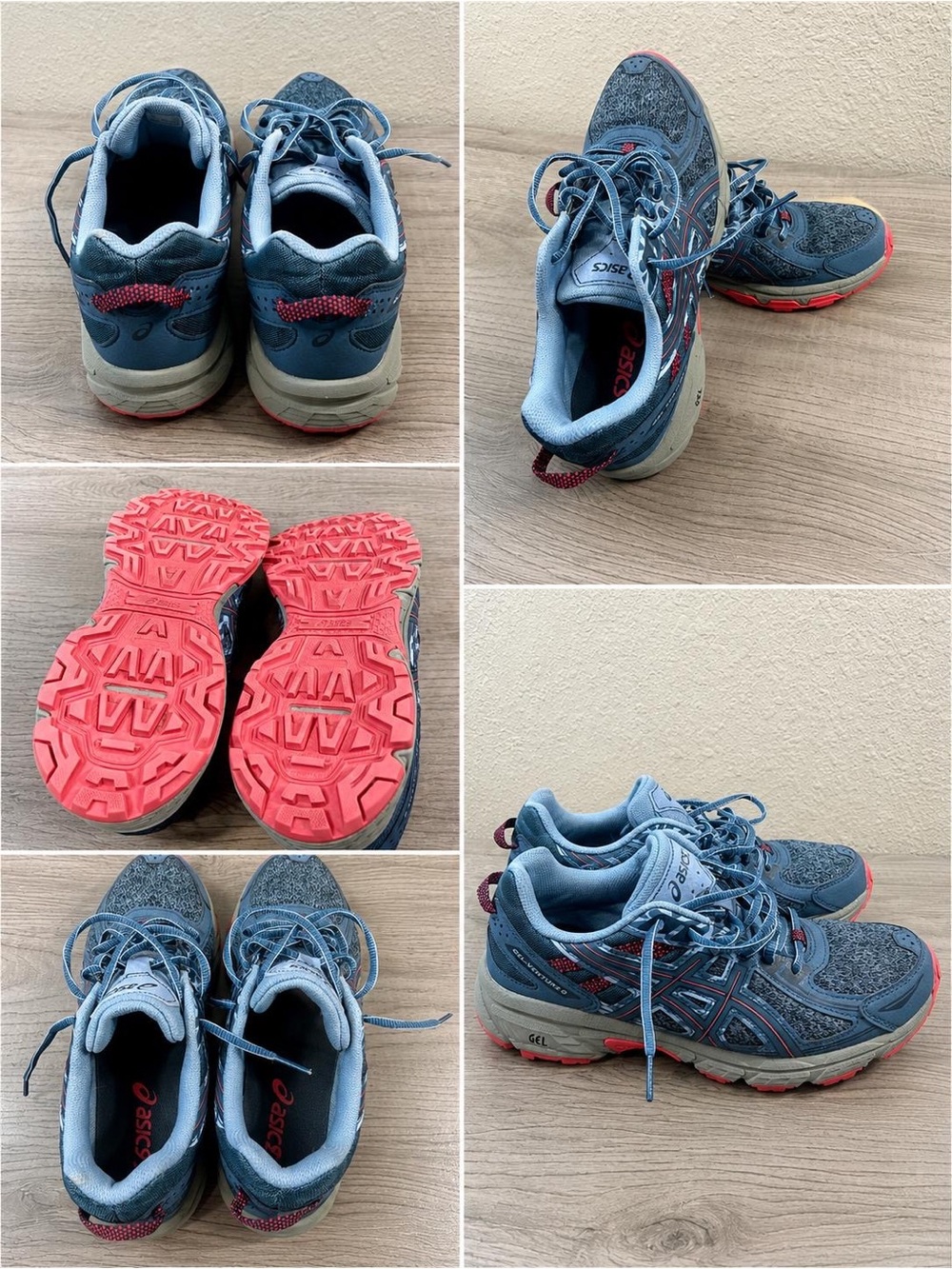 ASICS Gray and Coral Women's Trail Running Sneakers